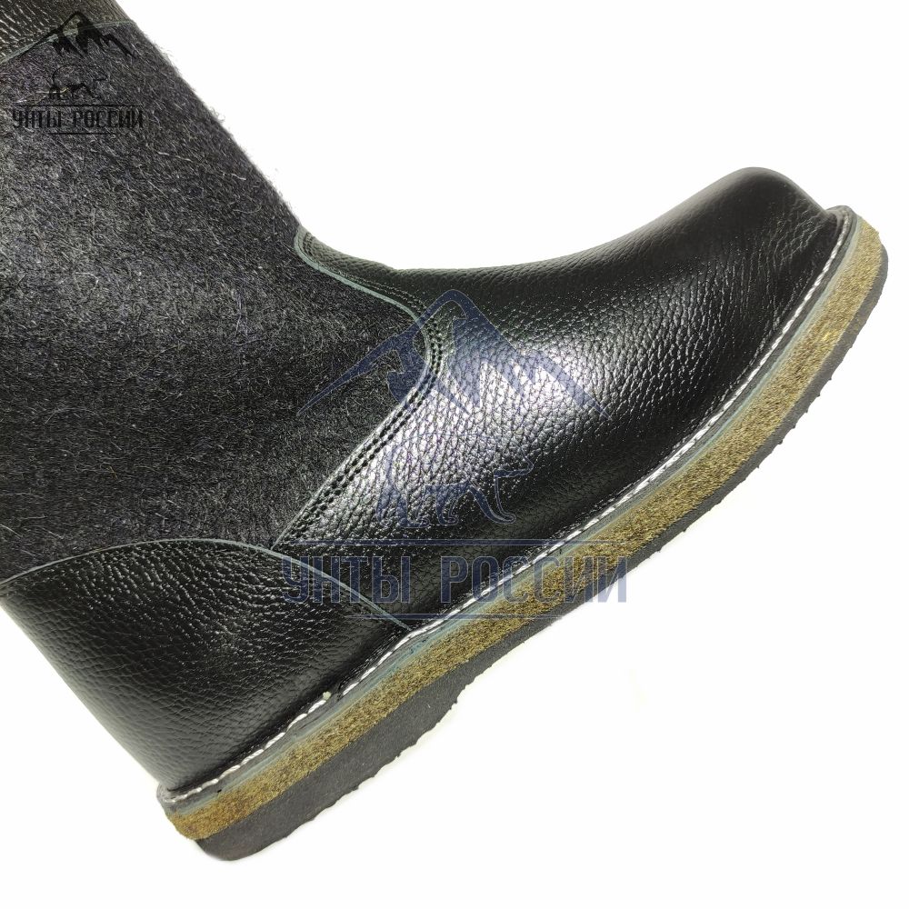 Сапоги зимние мужские натуральные черные войлочные с мехом «Полярник», лесник, войлочная подошва